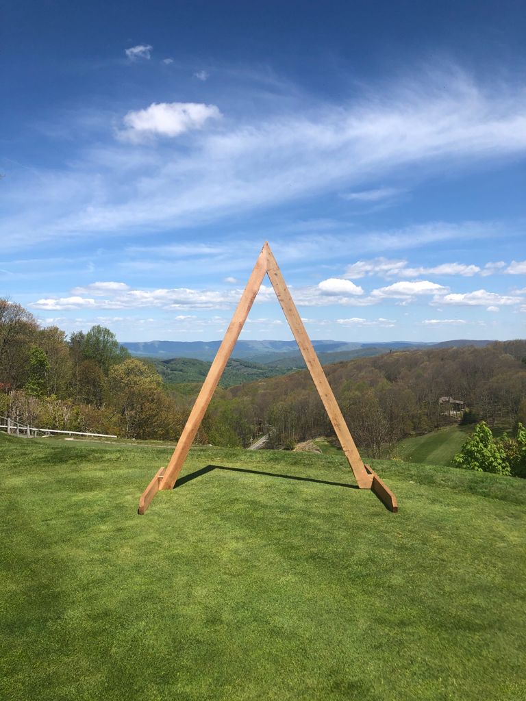 triangular wooden arch